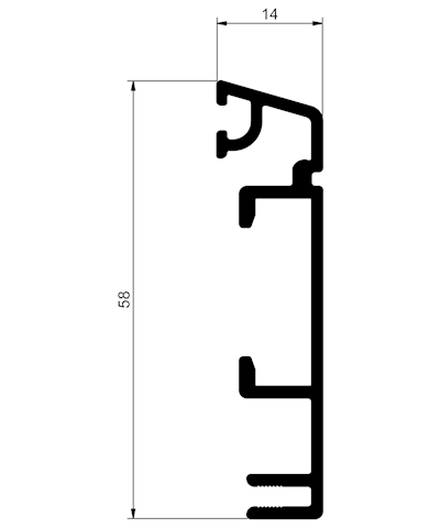 AWP 304 Frameprofile 58mm layer - 6000 mm