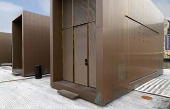 Fasader på pavilloner på Kvæsthusbroen