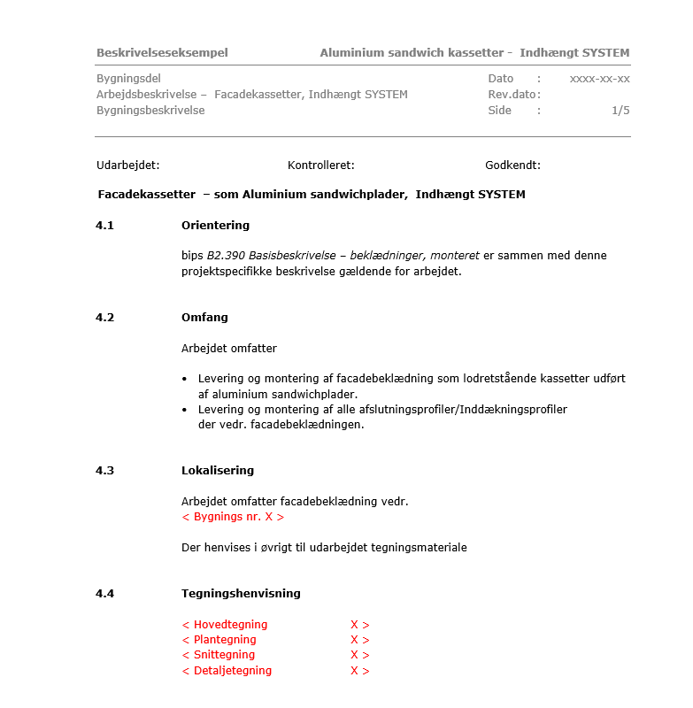 Bygningsdels-beskrivelser